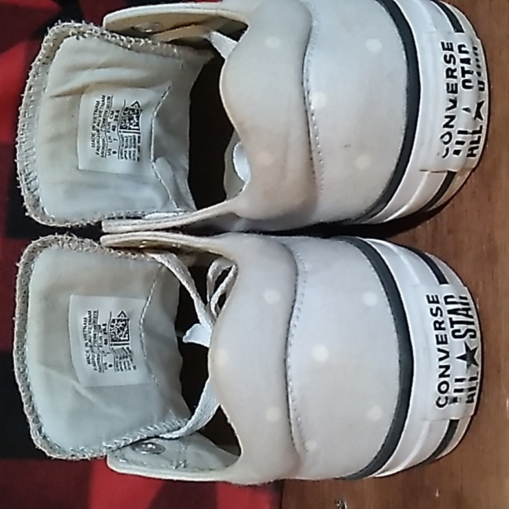 Converse polka dot all star size 9 gray white low top - Picture 3 of 5